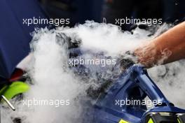 Williams Racing dry ice machine on the grid. 04.09.2022. Formula 1 World Championship, Rd 14, Dutch Grand Prix, Zandvoort, Netherlands, Race Day.