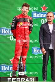 Second placed Charles Leclerc (MON) Ferrari on the podium. 04.09.2022. Formula 1 World Championship, Rd 14, Dutch Grand Prix, Zandvoort, Netherlands, Race Day.
