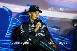 George Russell (GBR) Mercedes AMG F1 in the post race FIA Press Conference. 04.09.2022. Formula 1 World Championship, Rd 14, Dutch Grand Prix, Zandvoort, Netherlands, Race Day.