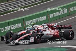 Mick Schumacher (GER) Haas VF-22 and Valtteri Bottas (FIN) Alfa Romeo F1 Team C42 battle for position. 04.09.2022. Formula 1 World Championship, Rd 14, Dutch Grand Prix, Zandvoort, Netherlands, Race Day.