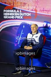 Franz Tost (AUT) AlphaTauri Team Principal in the FIA Press Conference. 03.09.2022. Formula 1 World Championship, Rd 14, Dutch Grand Prix, Zandvoort, Netherlands, Qualifying Day.