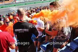 Circuit atmosphere - a fan has his flare confiscated in the grandstand. 03.09.2022. Formula 1 World Championship, Rd 14, Dutch Grand Prix, Zandvoort, Netherlands, Qualifying Day.