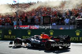 Max Verstappen (NLD) Red Bull Racing RB18 celebrates his pole position during qualifying. 03.09.2022. Formula 1 World Championship, Rd 14, Dutch Grand Prix, Zandvoort, Netherlands, Qualifying Day.