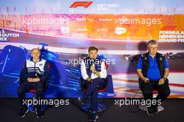 (L to R): Franz Tost (AUT) AlphaTauri Team Principal; Jost Capito (GER) Williams Racing Chief Executive Officer; and Otmar Szafnauer (USA) Alpine F1 Team, Team Principal, in the FIA Press Conference. 03.09.2022. Formula 1 World Championship, Rd 14, Dutch Grand Prix, Zandvoort, Netherlands, Qualifying Day.