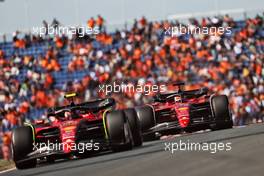 Carlos Sainz Jr (ESP) Ferrari F1-75 leads Charles Leclerc (MON) Ferrari F1-75. 03.09.2022. Formula 1 World Championship, Rd 14, Dutch Grand Prix, Zandvoort, Netherlands, Qualifying Day.
