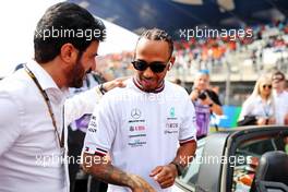 (L to R): Mohammed Bin Sulayem (UAE) FIA President with Lewis Hamilton (GBR) Mercedes AMG F1 on the drivers parade. 04.09.2022. Formula 1 World Championship, Rd 14, Dutch Grand Prix, Zandvoort, Netherlands, Race Day.