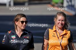 (L to R): Kat Farmer (GBR) Red Bull Racing Technical Partnerships Manager with Sophie Ogg (GBR) McLaren Communications Director. 01.09.2022. Formula 1 World Championship, Rd 14, Dutch Grand Prix, Zandvoort, Netherlands, Preparation Day.