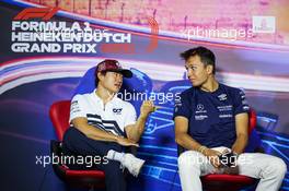 (L to R): Yuki Tsunoda (JPN) AlphaTauri and Alexander Albon (THA) Williams Racing in the FIA Press Conference. 01.09.2022. Formula 1 World Championship, Rd 14, Dutch Grand Prix, Zandvoort, Netherlands, Preparation Day.