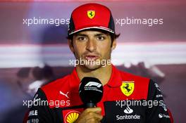 Carlos Sainz Jr (ESP) Ferrari in the FIA Press Conference. 01.09.2022. Formula 1 World Championship, Rd 14, Dutch Grand Prix, Zandvoort, Netherlands, Preparation Day.