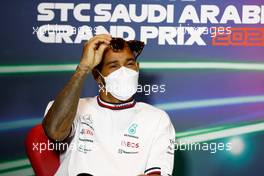 Lewis Hamilton (GBR) Mercedes AMG F1 in the FIA Press Conference. 25.03.2022 Formula 1 World Championship, Rd 2, Saudi Arabian Grand Prix, Jeddah, Saudi Arabia, Practice Day.