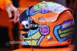 The helmet of Daniel Ricciardo (AUS) McLaren. 25.03.2022 Formula 1 World Championship, Rd 2, Saudi Arabian Grand Prix, Jeddah, Saudi Arabia, Practice Day.