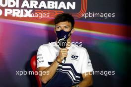 Pierre Gasly (FRA) AlphaTauri in the FIA Press Conference. 25.03.2022 Formula 1 World Championship, Rd 2, Saudi Arabian Grand Prix, Jeddah, Saudi Arabia, Practice Day.