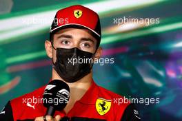 Charles Leclerc (MON) Ferrari in the FIA Press Conference. 25.03.2022 Formula 1 World Championship, Rd 2, Saudi Arabian Grand Prix, Jeddah, Saudi Arabia, Practice Day.