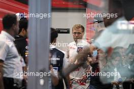 Kevin Magnussen (DEN) Haas F1 Team with other drivers at a meeting following a missile strike on an Aramco oil facility near to the circuit.  25.03.2022 Formula 1 World Championship, Rd 2, Saudi Arabian Grand Prix, Jeddah, Saudi Arabia, Practice Day.