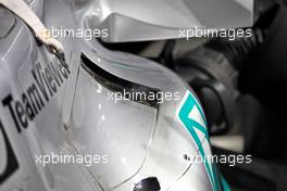George Russell (GBR) Mercedes AMG F1 W13 - sidepod detail on the grid. 27.03.2022. Formula 1 World Championship, Rd 2, Saudi Arabian Grand Prix, Jeddah, Saudi Arabia, Race Day.