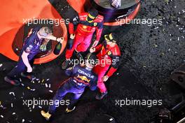 The podium: Charles Leclerc (MON) Ferrari, second; Paul Monaghan (GBR) Red Bull Racing Chief Engineer; Max Verstappen (NLD) Red Bull Racing, race winner; Carlos Sainz Jr (ESP) Ferrari, third. 27.03.2022. Formula 1 World Championship, Rd 2, Saudi Arabian Grand Prix, Jeddah, Saudi Arabia, Race Day.