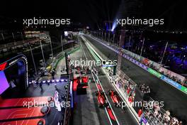 The parc ferme and podium at the end of the race. 27.03.2022. Formula 1 World Championship, Rd 2, Saudi Arabian Grand Prix, Jeddah, Saudi Arabia, Race Day.