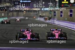 Fernando Alonso (ESP) Alpine F1 Team A522 and Esteban Ocon (FRA) Alpine F1 Team A522 battle for position. 27.03.2022. Formula 1 World Championship, Rd 2, Saudi Arabian Grand Prix, Jeddah, Saudi Arabia, Race Day.