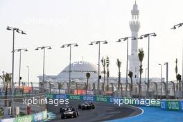 Nicholas Latifi (CDN) Williams Racing FW44; George Russell (GBR) Mercedes AMG F1 W13; and Valtteri Bottas (FIN) Alfa Romeo F1 Team C42. 26.03.2022. Formula 1 World Championship, Rd 2, Saudi Arabian Grand Prix, Jeddah, Saudi Arabia, Qualifying Day.