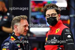 (L to R): Christian Horner (GBR) Red Bull Racing Team Principal with Mattia Binotto (ITA) Ferrari Team Principal. 26.03.2022. Formula 1 World Championship, Rd 2, Saudi Arabian Grand Prix, Jeddah, Saudi Arabia, Qualifying Day.