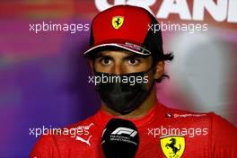 Carlos Sainz Jr (ESP) Ferrari in the post qualifying FIA Press Conference. 26.03.2022. Formula 1 World Championship, Rd 2, Saudi Arabian Grand Prix, Jeddah, Saudi Arabia, Qualifying Day.