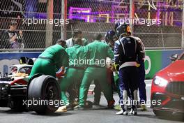 Mick Schumacher (GER) is extracted from his Haas VF-22 and placed into an ambulance after he crashed during qualifying. 26.03.2022. Formula 1 World Championship, Rd 2, Saudi Arabian Grand Prix, Jeddah, Saudi Arabia, Qualifying Day.