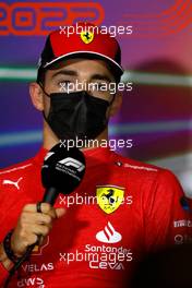 Charles Leclerc (MON) Ferrari in the post qualifying FIA Press Conference. 26.03.2022. Formula 1 World Championship, Rd 2, Saudi Arabian Grand Prix, Jeddah, Saudi Arabia, Qualifying Day.