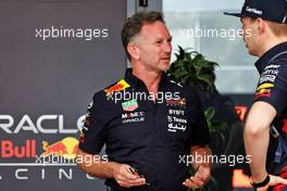 (L to R): Christian Horner (GBR) Red Bull Racing Team Principal with Max Verstappen (NLD) Red Bull Racing. 26.03.2022. Formula 1 World Championship, Rd 2, Saudi Arabian Grand Prix, Jeddah, Saudi Arabia, Qualifying Day.