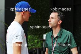 (L to R): Mick Schumacher (GER) Haas F1 Team with Nicolas Todt (FRA) Driver Manager. 27.03.2022. Formula 1 World Championship, Rd 2, Saudi Arabian Grand Prix, Jeddah, Saudi Arabia, Race Day.