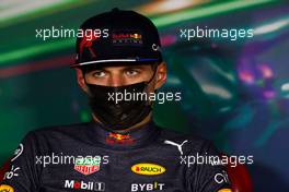 Max Verstappen (NLD) Red Bull Racing in the post race FIA Press Conference. 27.03.2022. Formula 1 World Championship, Rd 2, Saudi Arabian Grand Prix, Jeddah, Saudi Arabia, Race Day.