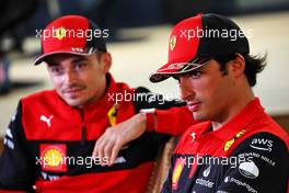 Carlos Sainz Jr (ESP) Ferrari with team mate Charles Leclerc (MON) Ferrari. 24.03.2022. Formula 1 World Championship, Rd 2, Saudi Arabian Grand Prix, Jeddah, Saudi Arabia, Preparation Day.