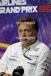 Jost Capito (GER) Williams Racing Chief Executive Officer in the FIA Press Conference. 01.10.2022. Formula 1 World Championship, Rd 17, Singapore Grand Prix, Marina Bay Street Circuit, Singapore, Qualifying Day.