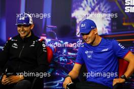 (L to R): Esteban Ocon (FRA) Alpine F1 Team and Mick Schumacher (GER) Haas F1 Team in the FIA Press Conference. 29.09.2022. Formula 1 World Championship, Rd 17, Singapore Grand Prix, Marina Bay Street Circuit, Singapore, Preparation Day.