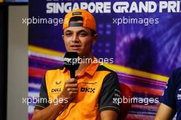 Lando Norris (GBR) McLaren in the FIA Press Conference. 29.09.2022. Formula 1 World Championship, Rd 17, Singapore Grand Prix, Marina Bay Street Circuit, Singapore, Preparation Day.