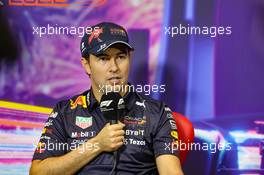 Sergio Perez (MEX) Red Bull Racing in the FIA Press Conference. 29.09.2022. Formula 1 World Championship, Rd 17, Singapore Grand Prix, Marina Bay Street Circuit, Singapore, Preparation Day.