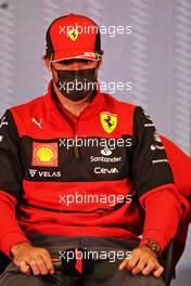 Carlos Sainz Jr (ESP) Ferrari in the FIA Press Conference. 25.02.2022. Formula One Testing, Day Three, Barcelona, Spain. Friday.