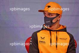 Lando Norris (GBR) McLaren in the FIA Press Conference. 25.02.2022. Formula One Testing, Day Three, Barcelona, Spain. Friday.