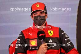 Carlos Sainz Jr (ESP) Ferrari in the FIA Press Conference. 25.02.2022. Formula One Testing, Day Three, Barcelona, Spain. Friday.