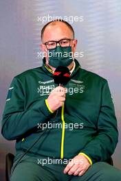 Tom McCullough (GBR) Aston Martin F1 Team Performance Director in the FIA Press Conference. 24.02.2022. Formula One Testing, Day Two, Barcelona, Spain. Thursday.