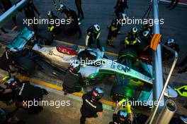 Mercedes AMG F1 W13 - practice pit stops. 24.02.2022. Formula One Testing, Day Two, Barcelona, Spain. Thursday.