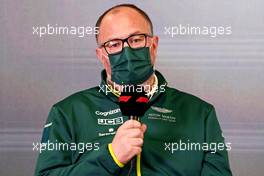 Tom McCullough (GBR) Aston Martin F1 Team Performance Director in the FIA Press Conference. 24.02.2022. Formula One Testing, Day Two, Barcelona, Spain. Thursday.