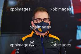 Andreas Seidl, McLaren Managing Director in the FIA Press Conference. 23.02.2022. Formula One Testing, Day One, Barcelona, Spain. Wednesday.