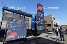 Red Bull Racing motorhome in the paddock. 23.02.2022. Formula One Testing, Day One, Barcelona, Spain. Wednesday.
