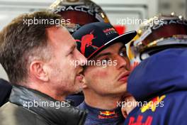 (L to R): Christian Horner (GBR) Red Bull Racing Team Principal with Max Verstappen (NLD) Red Bull Racing. 23.02.2022. Formula One Testing, Day One, Barcelona, Spain. Wednesday.