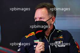 Christian Horner (GBR) Red Bull Racing Team Principal in the FIA Press Conference. 23.02.2022. Formula One Testing, Day One, Barcelona, Spain. Wednesday.