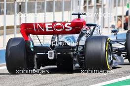 George Russell (GBR) Mercedes AMG F1 W13 running sensor equipment. 11.03.2022. Formula 1 Testing, Sakhir, Bahrain, Day Two.