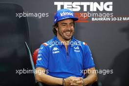 Fernando Alonso (ESP) Alpine F1 Team in the FIA Press Conference. 11.03.2022. Formula 1 Testing, Sakhir, Bahrain, Day Two.