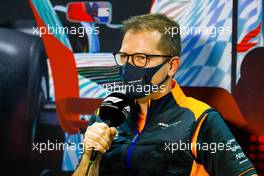 Andreas Seidl, McLaren Managing Director in the FIA Press Conference. 11.03.2022. Formula 1 Testing, Sakhir, Bahrain, Day Two.