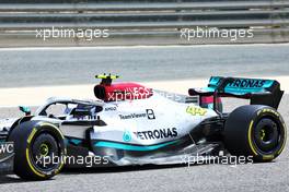 Lewis Hamilton (GBR) Mercedes AMG F1 W13 - floor and sidepod detail. 12.03.2022. Formula 1 Testing, Sakhir, Bahrain, Day Three.