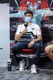Pierre Gasly (FRA) AlphaTauri in the FIA Press Conference. 12.03.2022. Formula 1 Testing, Sakhir, Bahrain, Day Three.